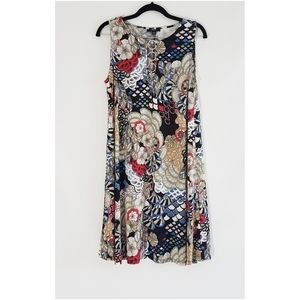 🌺MSK Floral Mix Print Chain Link Sleeveless Dress